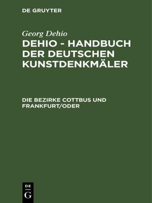 cover image of Die Bezirke Cottbus und Frankfurt/Oder